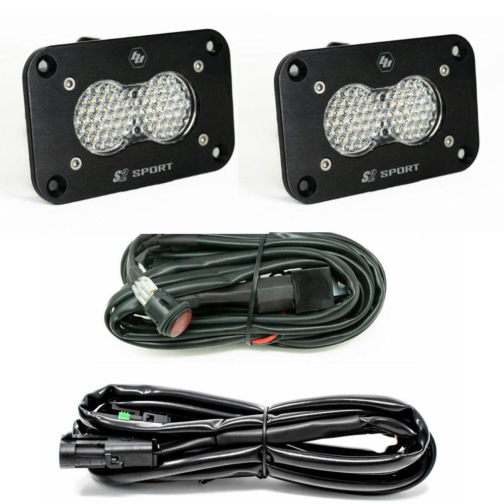 S2 Sport Black Flush Mount LED Light Pod Reverse Kit