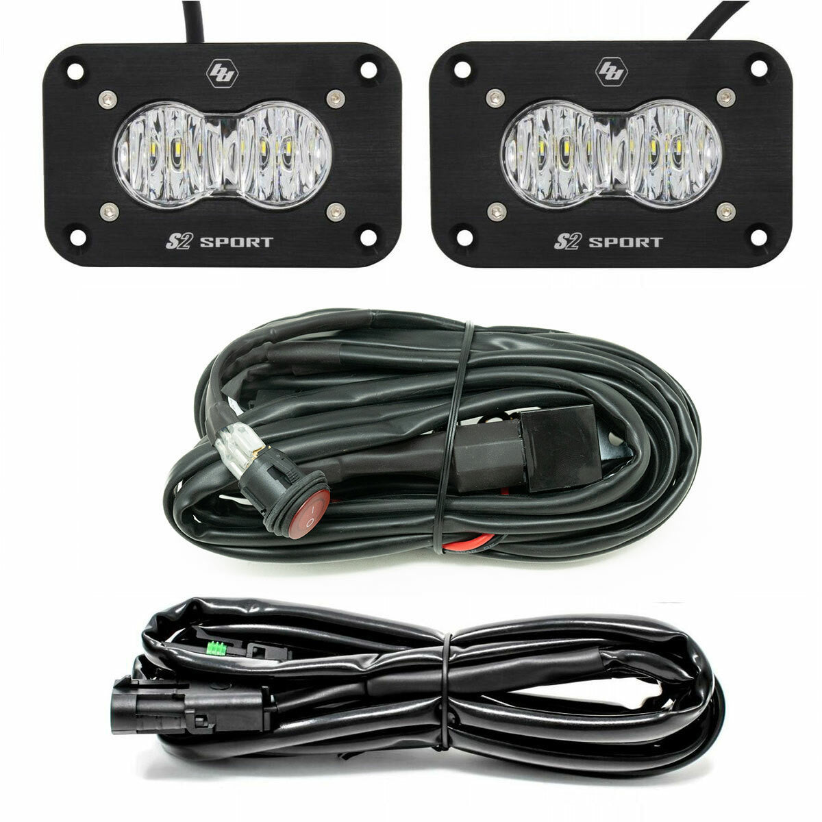 S2 Sport Black Flush Mount LED Light Pod Reverse Kit