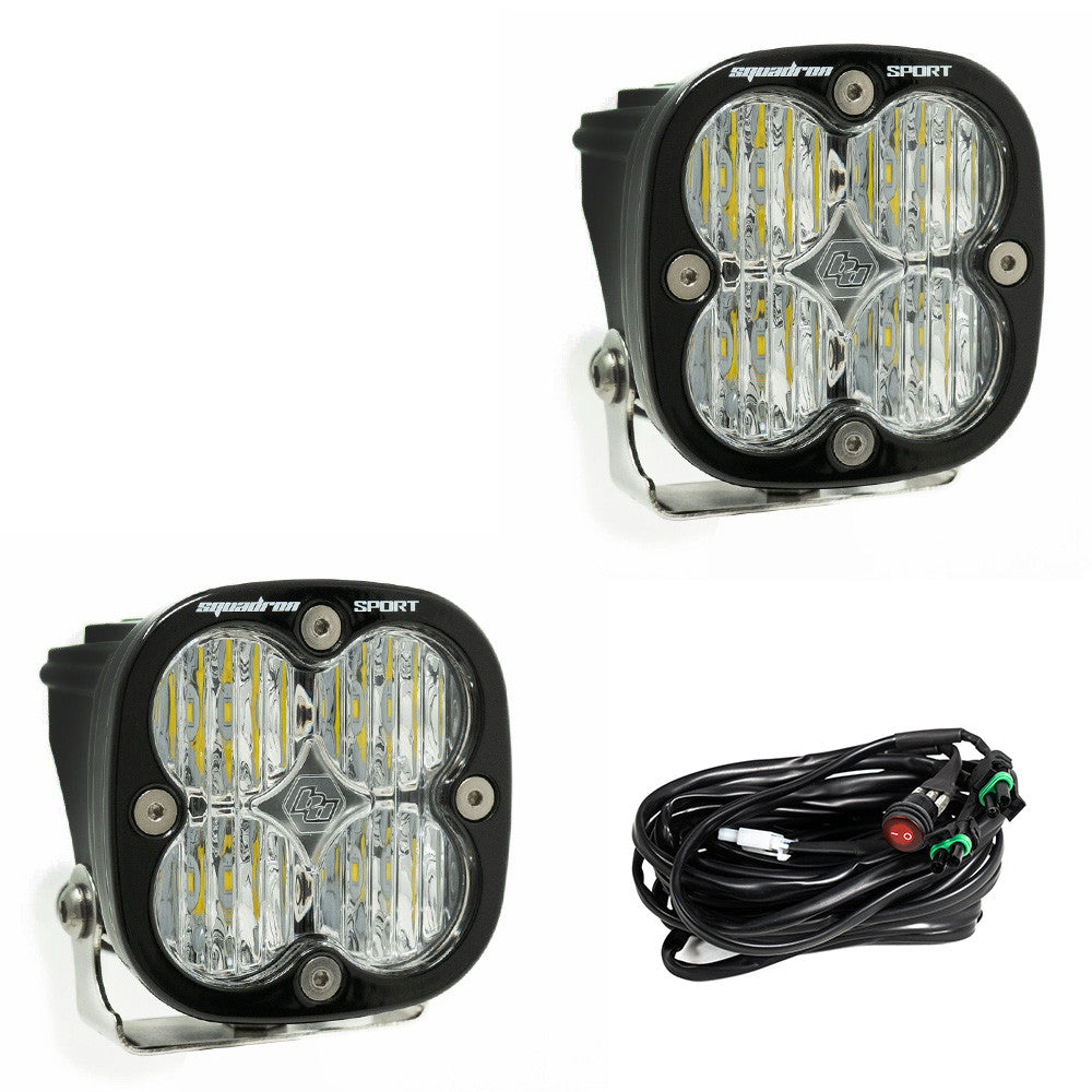 Baja Designs Squadron Sport Black LED Auxiliary Light Pod Pair