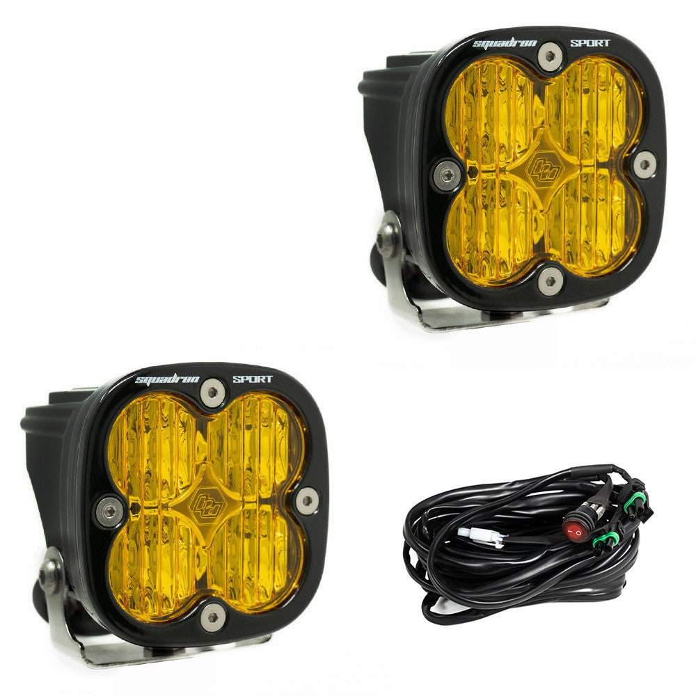Baja Designs Squadron Sport Black LED Auxiliary Light Pod Pair